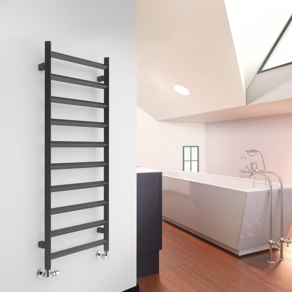 Terma CRYSTAL Heated Towel Rail, 1200mm x 500mm Modern Grey Online Power Store